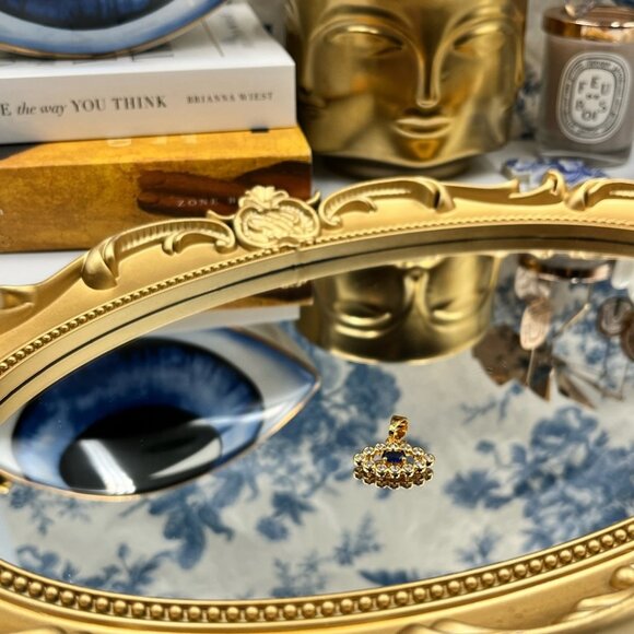 🆕 CRYSTAL HAZE 🧿 BNWT The Evil Eye Pendant - 18K Gold Plated Brass - Picture 6 of 16